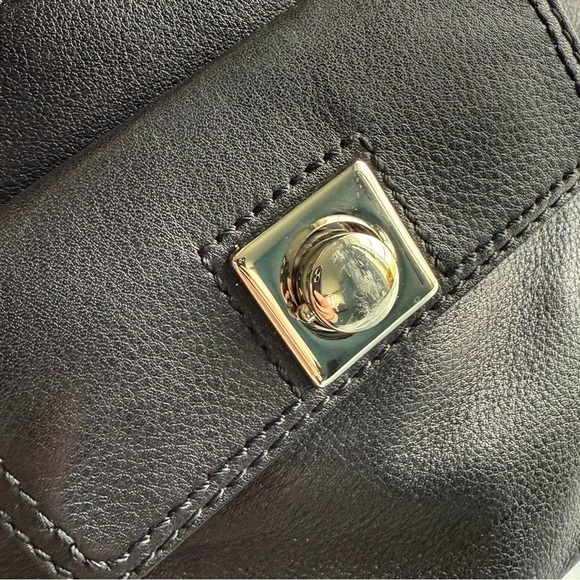 Banana Republic Rectangular Shoulder Bag Pebble Black Leather Medium Size - Picture 9 of 16